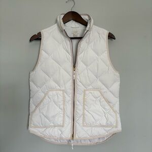 J.Crew Quilted Puffer Vest White Ivory Size Small